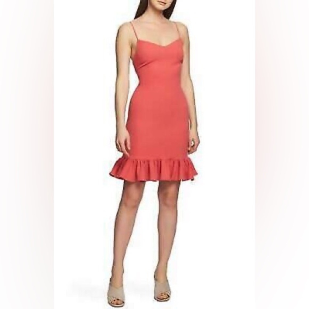1. State ruffle hem mini dress coral size 10